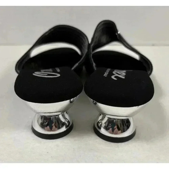 Onex Maxine Black Leather Kitten Heel Size 36 (5.5) Made In Italy - Picture 3 of 6